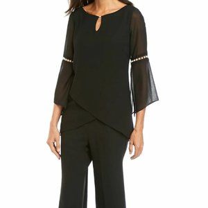 NWT Le Bos Black & Pearl Pantsuit Womens Sz 14